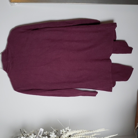 Barefoot dreams waterfall cardigan sweater, red/purple women's size L/XL - Picture 10 of 10